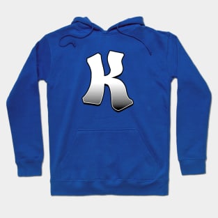 Letter K - White / Grey fade Hoodie